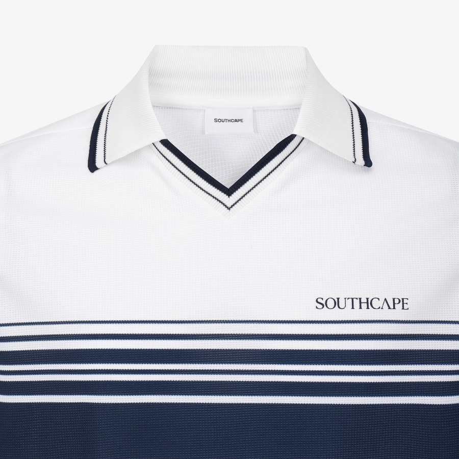 Stripe V-Neck Collar T-Shirt_NA