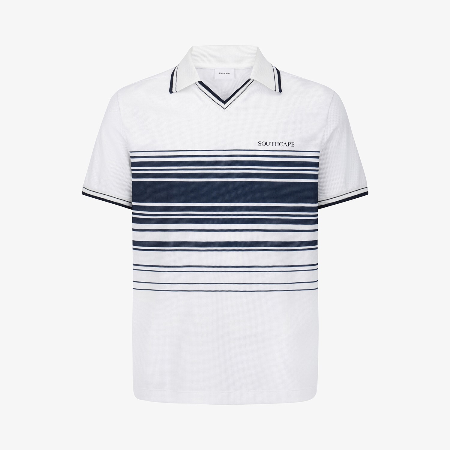 Stripe V-Neck Collar T-Shirt_NA
