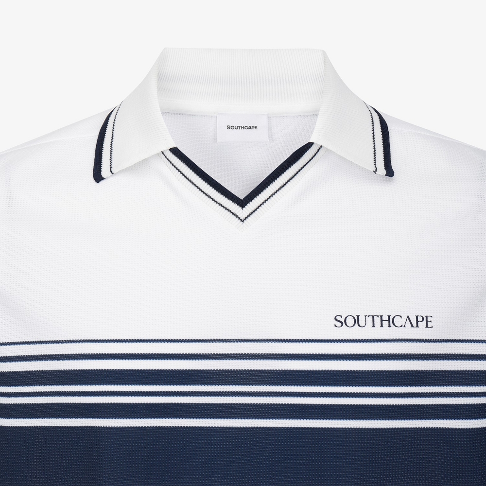 Stripe V-Neck Collar T-Shirt_NA