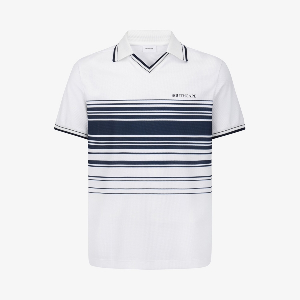 Stripe V-Neck Collar T-Shirt_NA