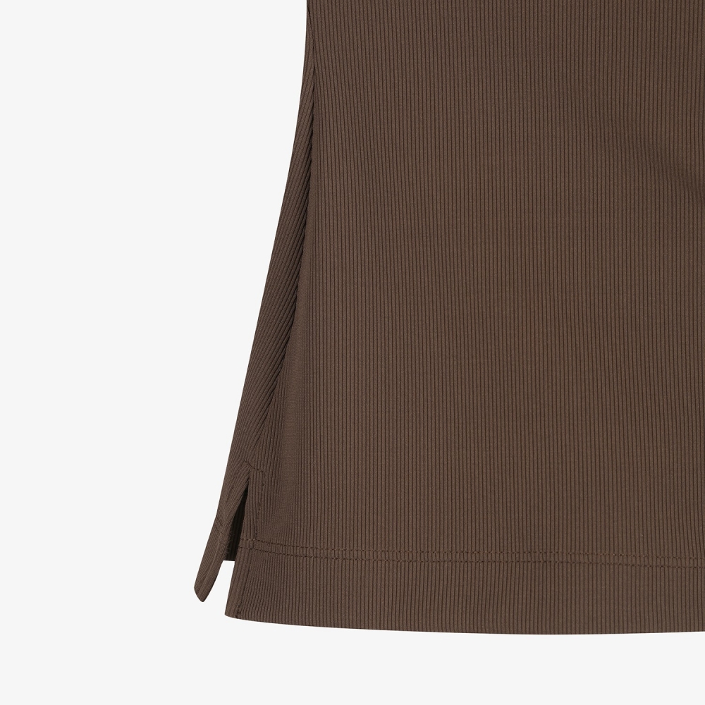 Ribbed Contrast Collar Short Sleeve T-Shirt_DW