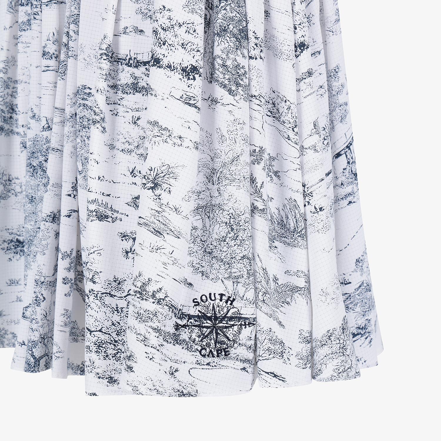 Southcross Namhae Heritage Grid Mesh Flare Skirt_NA