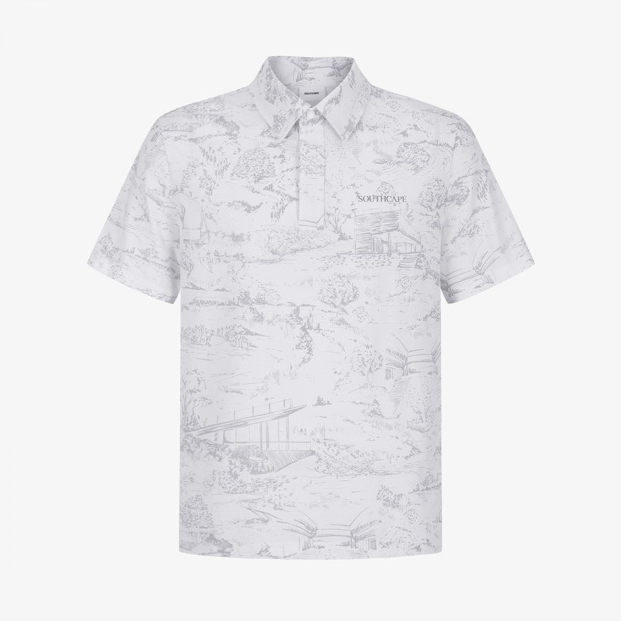 Namhae Heritage Grid Mesh Collar T-Shirt_LG