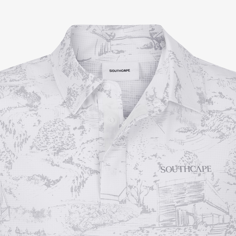 Namhae Heritage Grid Mesh Collar T-Shirt_LG