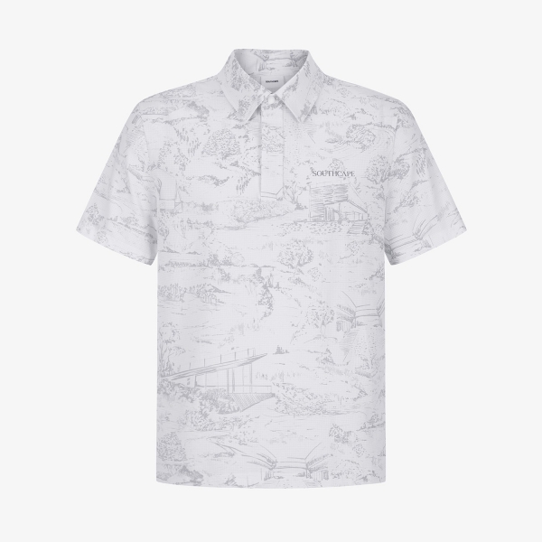 Namhae Heritage Grid Mesh Collar T-Shirt_LG