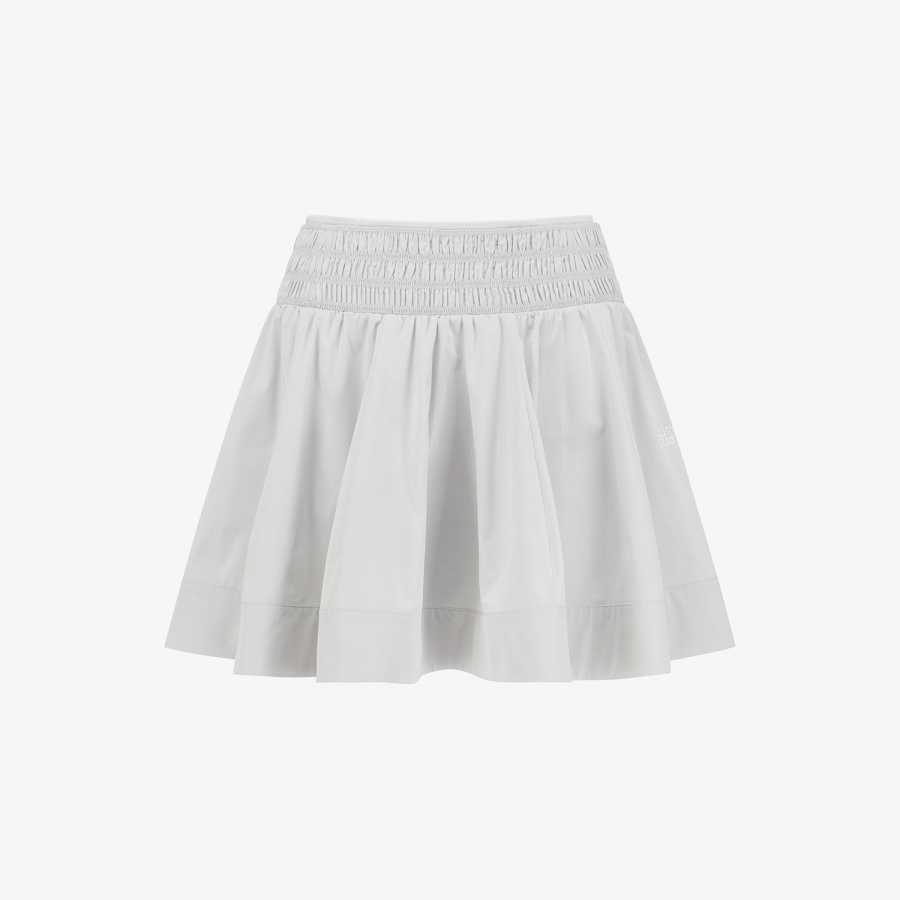 Smocking Flare Twill Skirt_LG