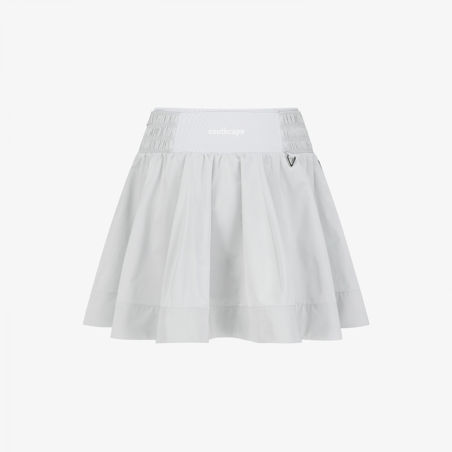 Smocking Flare Twill Skirt_LG