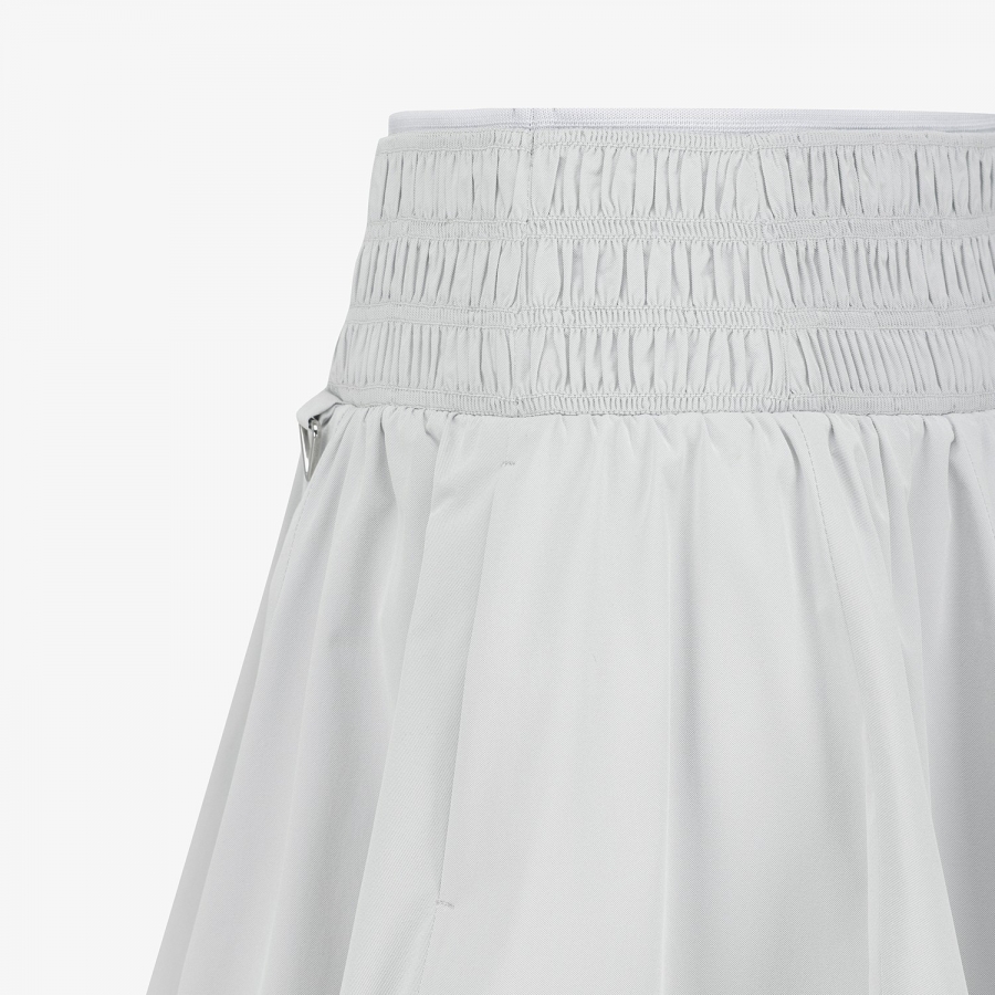 Smocking Flare Twill Skirt_LG