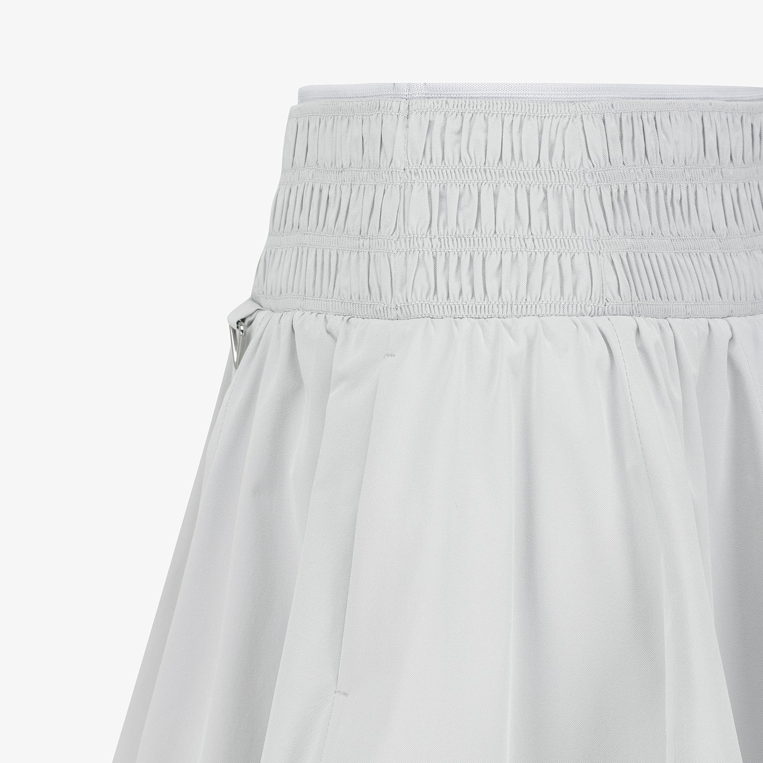 Smocking Flare Twill Skirt_LG
