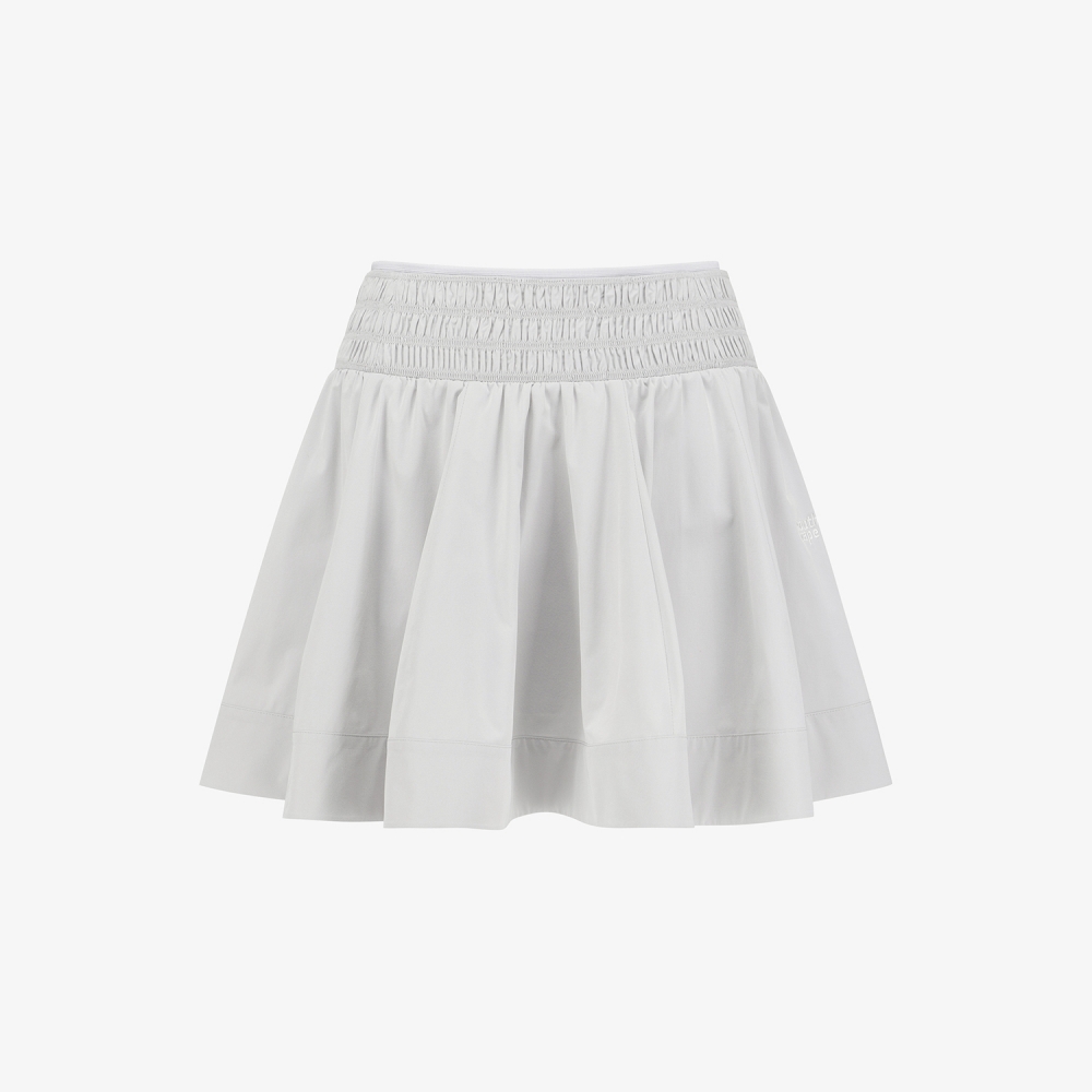 Smocking Flare Twill Skirt_LG