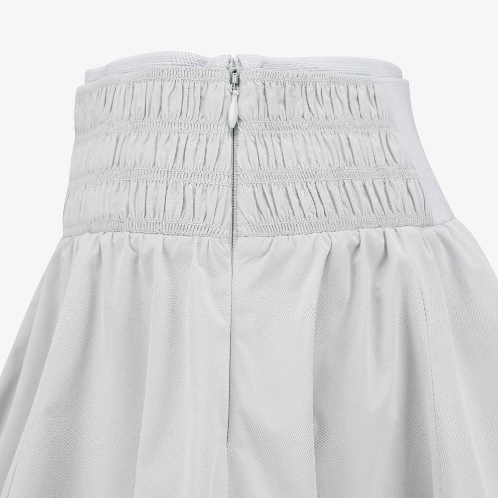 Smocking Flare Twill Skirt_LG