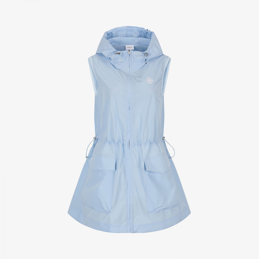Southcross Hooded Full-Zip Woven Long Vest_LB
