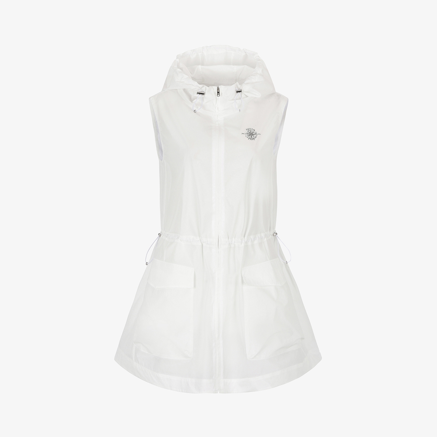 Southcross Hooded Full-Zip Woven Long Vest_WT