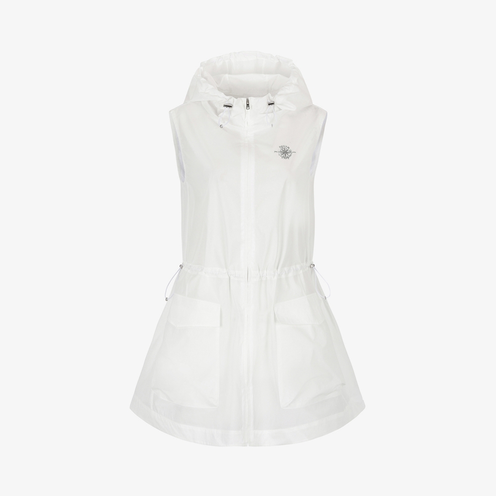 Southcross Hooded Full-Zip Woven Long Vest_WT