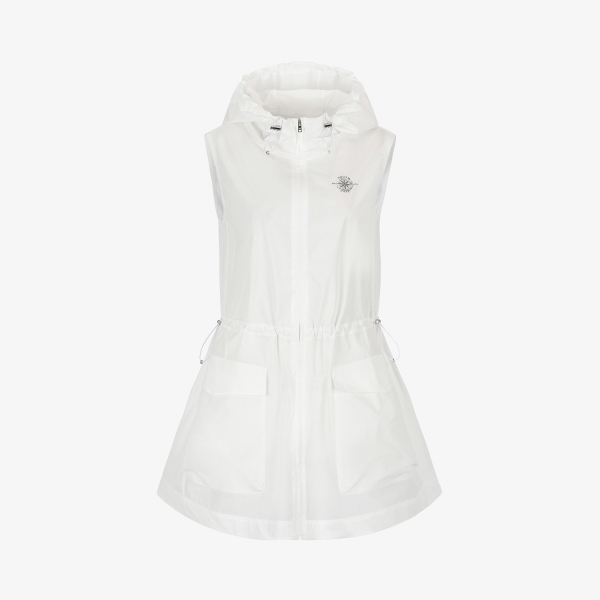 Southcross Hooded Full-Zip Woven Long Vest_WT