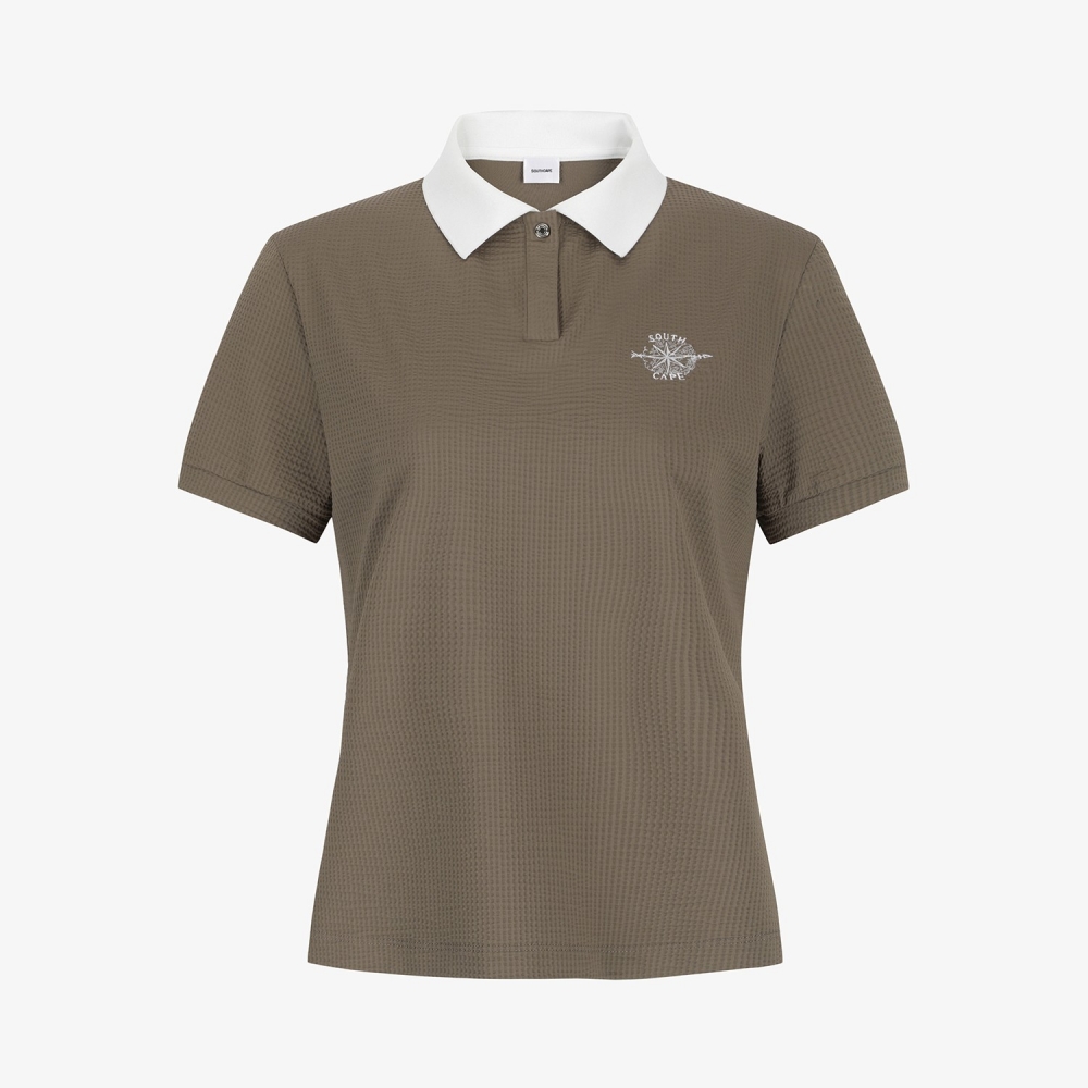 Waffle Texture Collar T-Shirt_BR