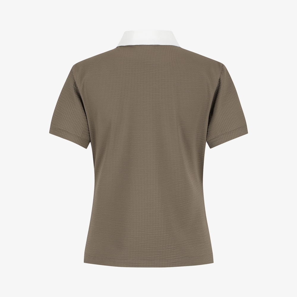 Waffle Texture Collar T-Shirt_BR