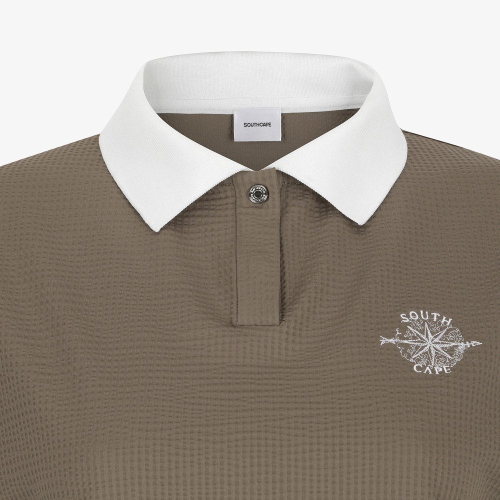 Waffle Texture Collar T-Shirt_BR