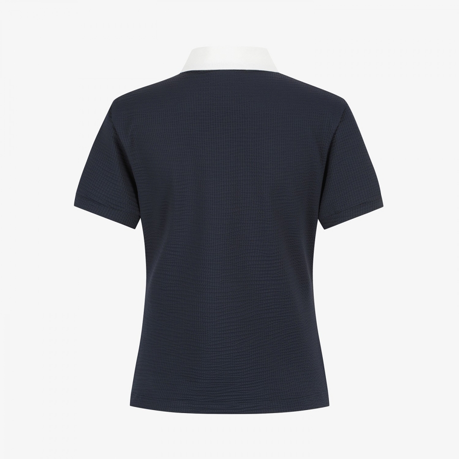 Waffle Texture Collar T-Shirt_NA