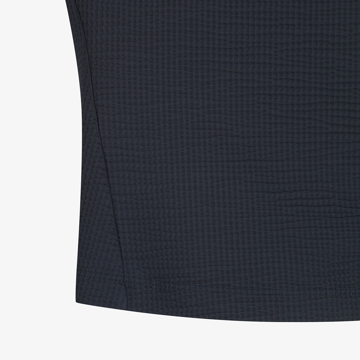 Waffle Texture Collar T-Shirt_NA