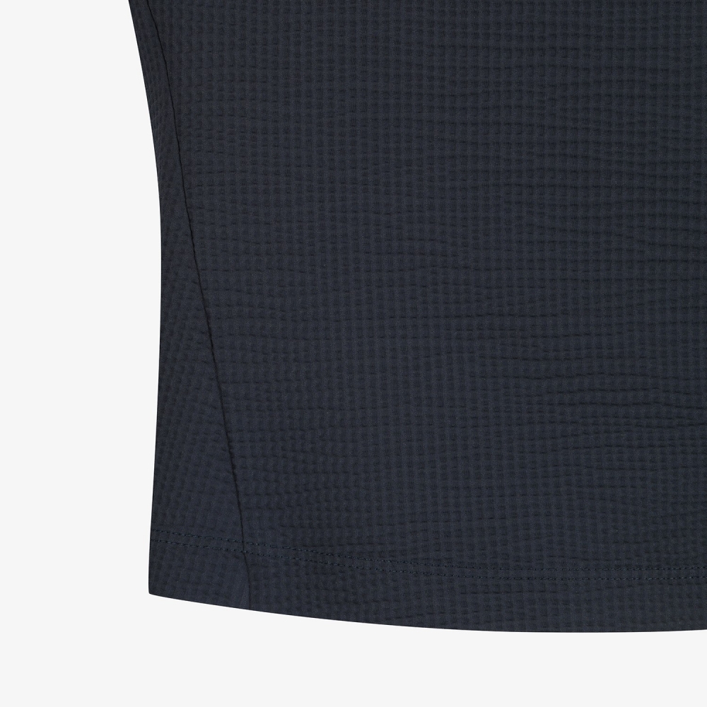 Waffle Texture Collar T-Shirt_NA