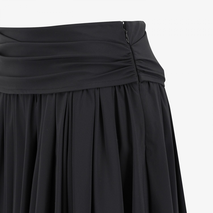 Southcross Solid Shirring Skirt_BK