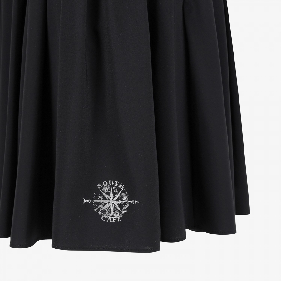 Southcross Solid Shirring Skirt_BK