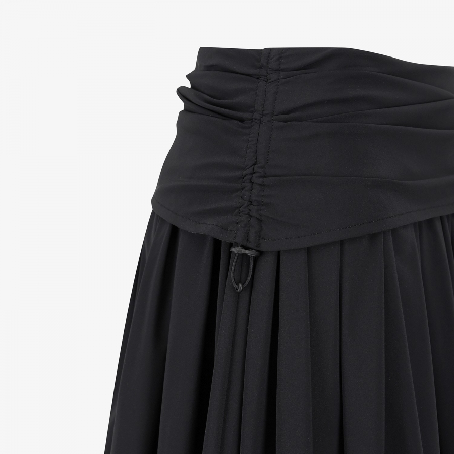 Southcross Solid Shirring Skirt_BK