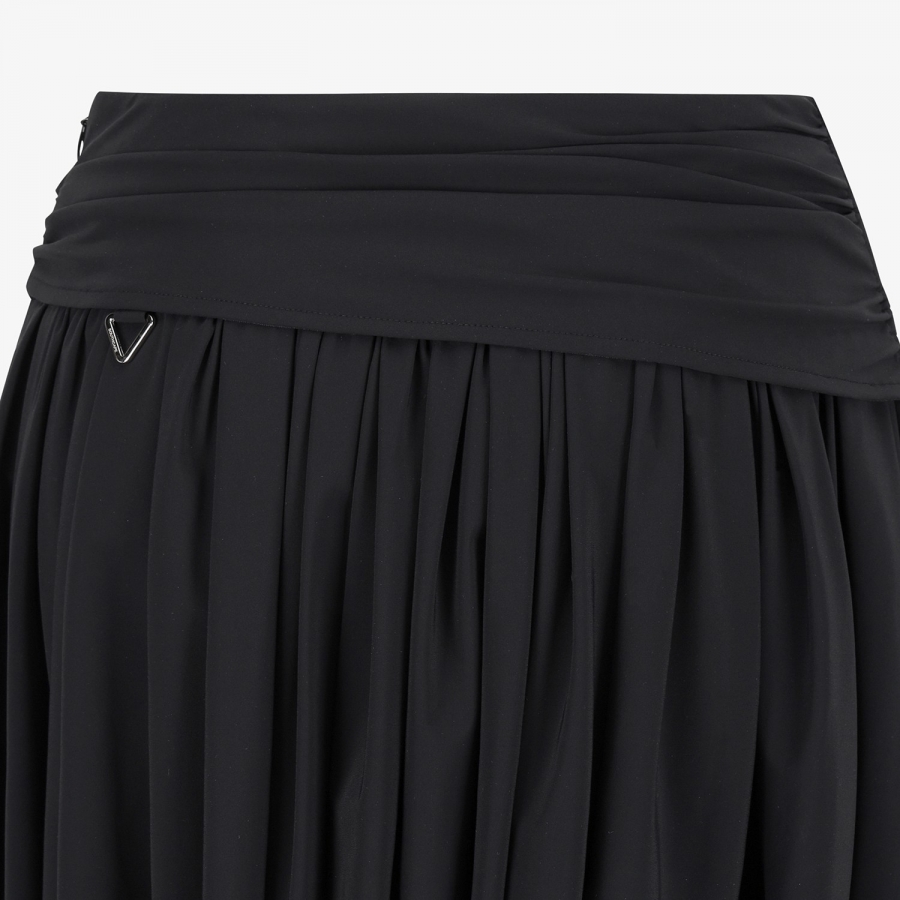 Southcross Solid Shirring Skirt_BK