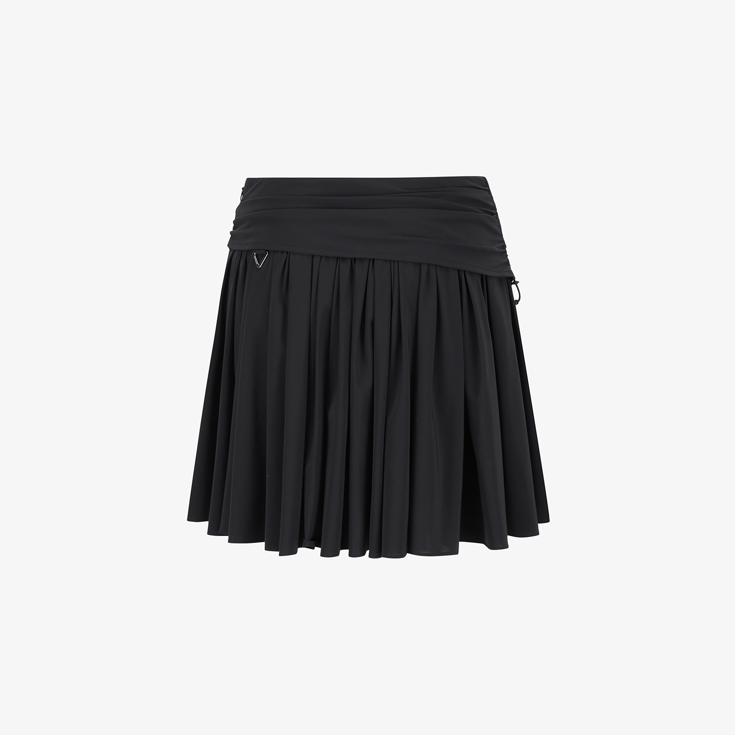 Southcross Solid Shirring Skirt_BK