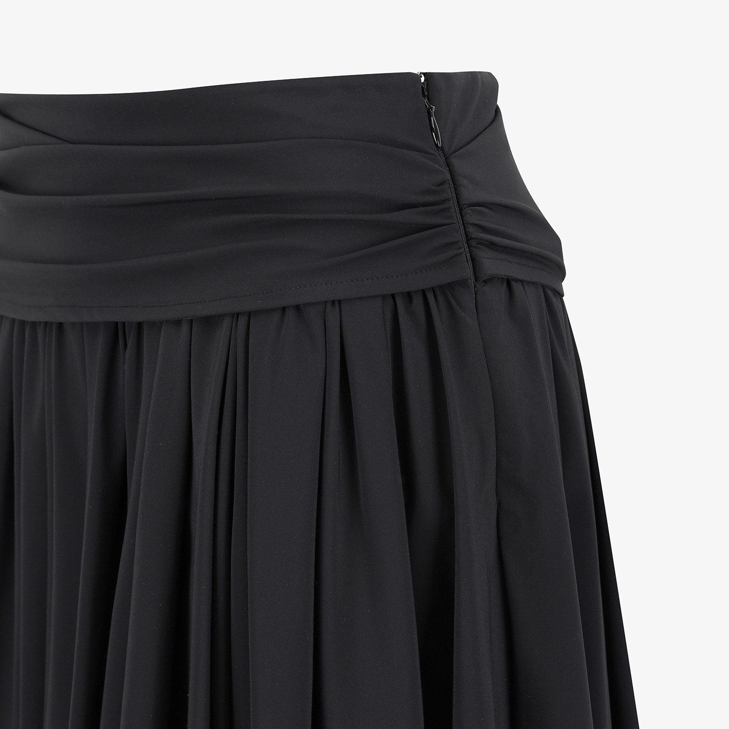 Southcross Solid Shirring Skirt_BK