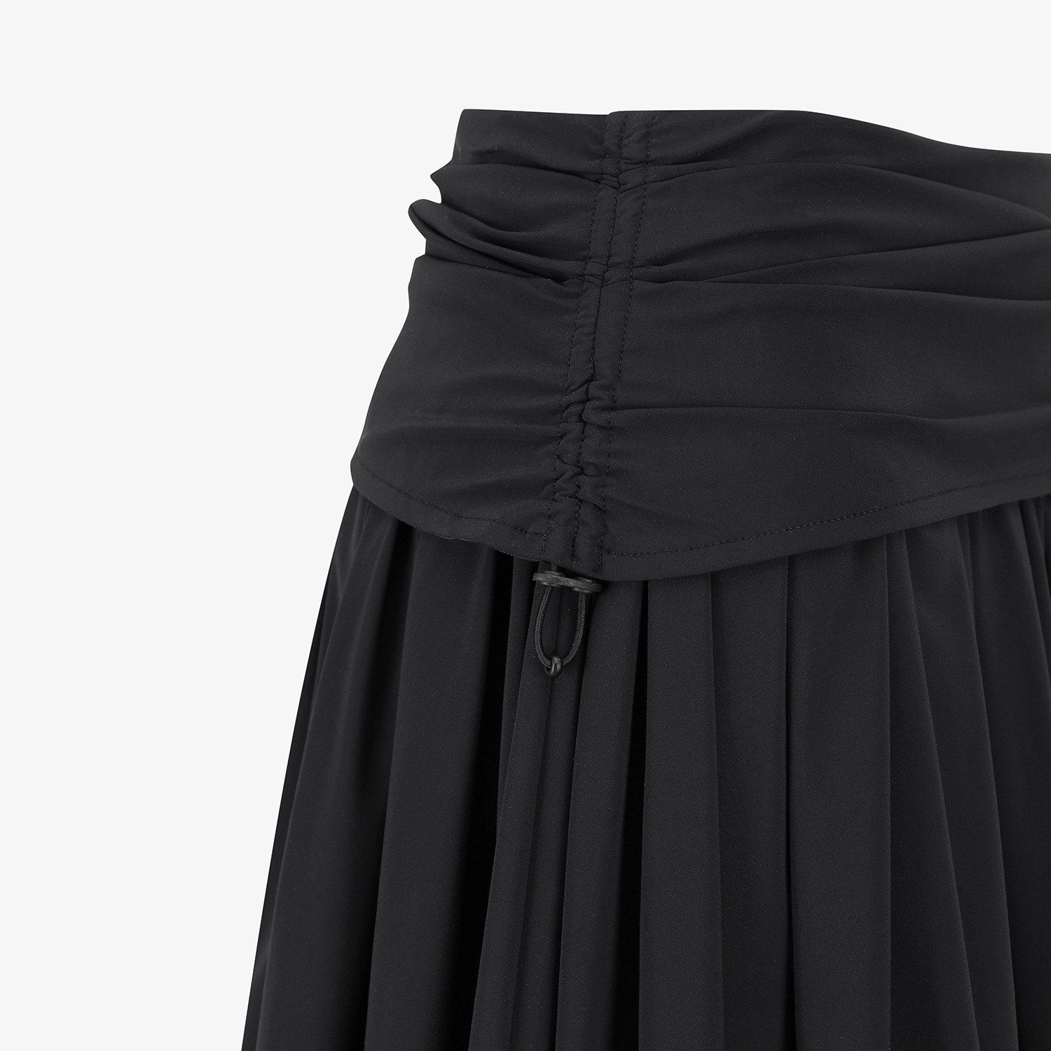 Southcross Solid Shirring Skirt_BK