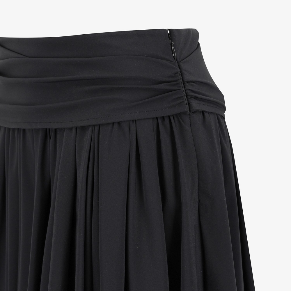 Southcross Solid Shirring Skirt_BK
