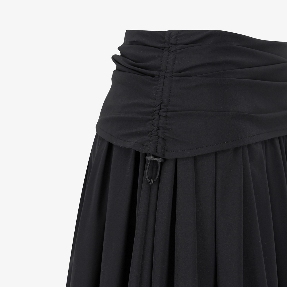 Southcross Solid Shirring Skirt_BK