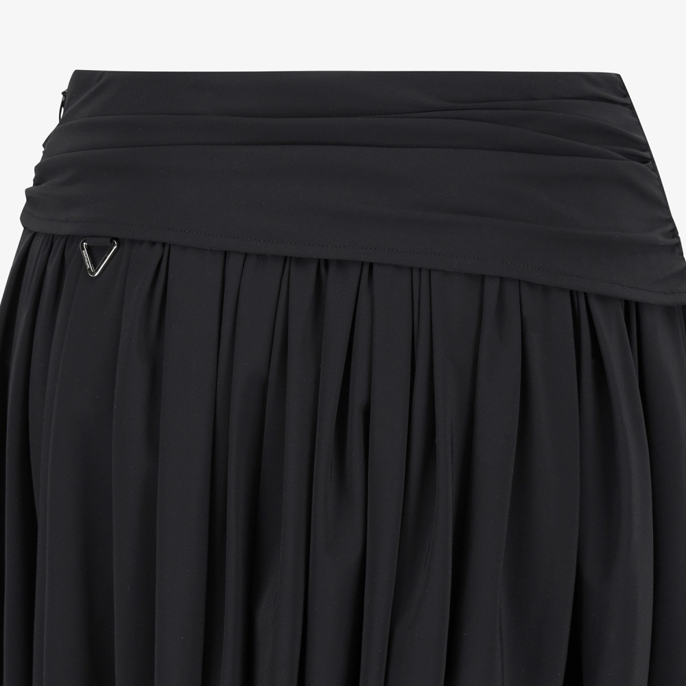 Southcross Solid Shirring Skirt_BK