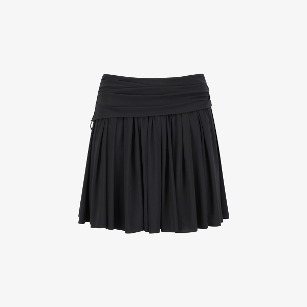 Southcross Solid Shirring Skirt_BK
