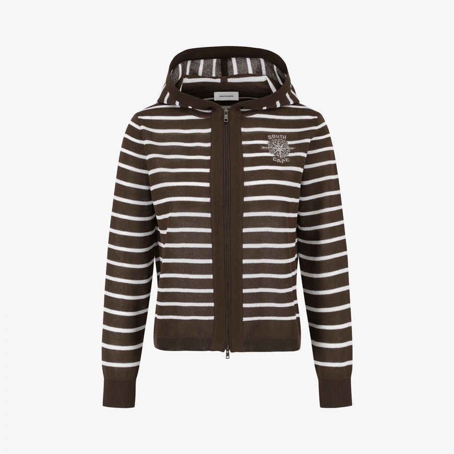 Southcross Stripe Hooded Sheer Cardigan_BR