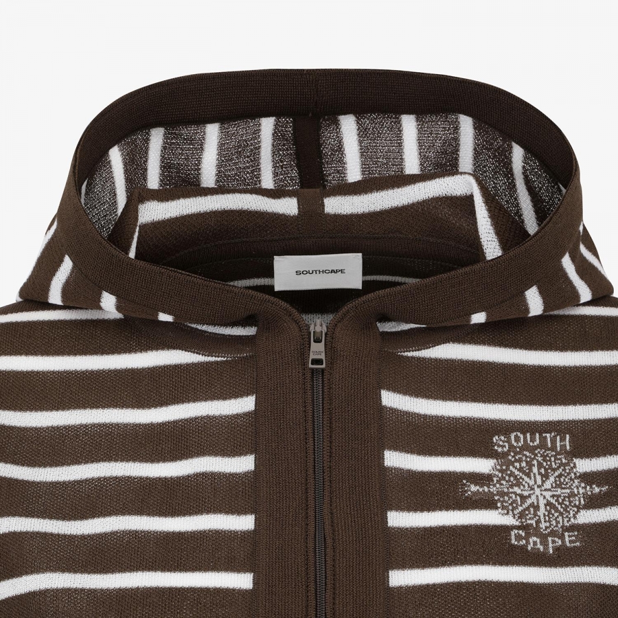Southcross Stripe Hooded Sheer Cardigan_BR