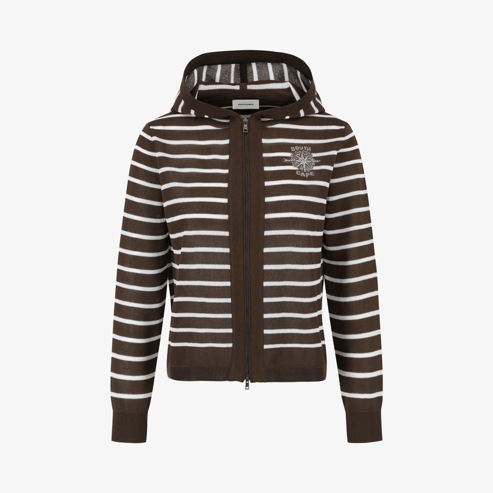 Southcross Stripe Hooded Sheer Cardigan_BR