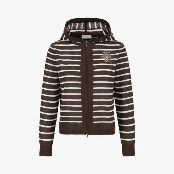 Southcross Stripe Hooded Sheer Cardigan_BR