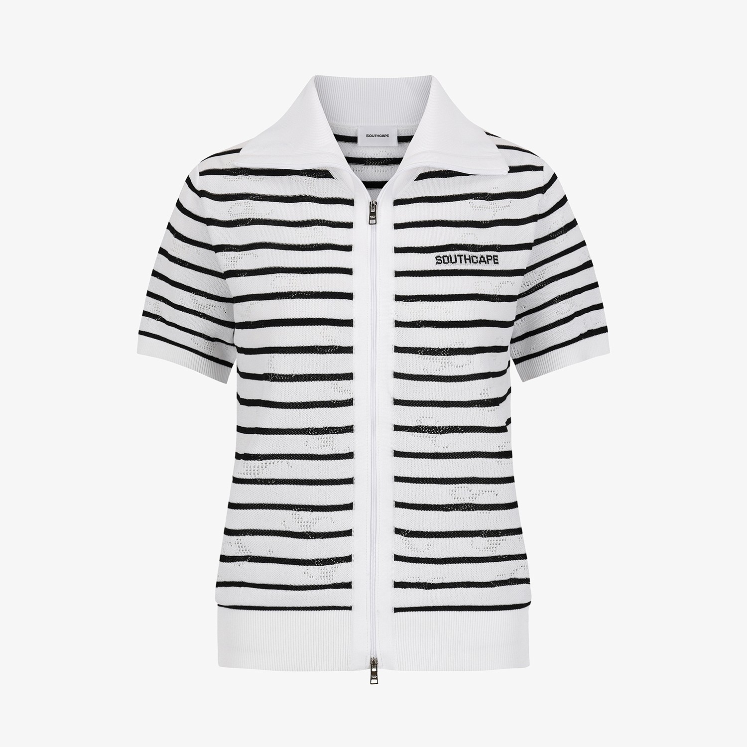 SC Logo Sailor Collar Zip-Up Cardigan_WT