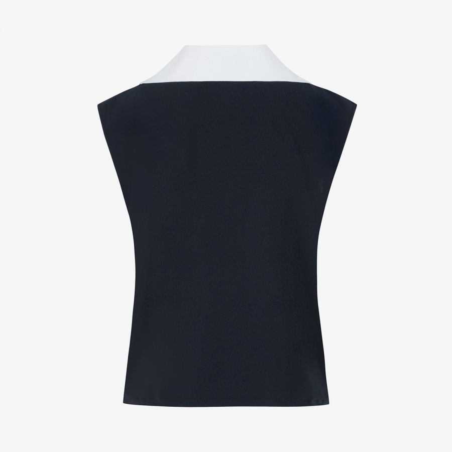 Sailor-Collar Half-Zip Sleeveless_DA