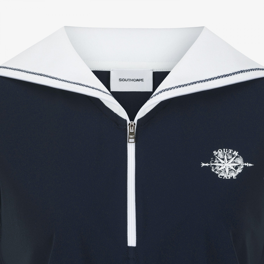 Sailor-Collar Half-Zip Sleeveless_DA