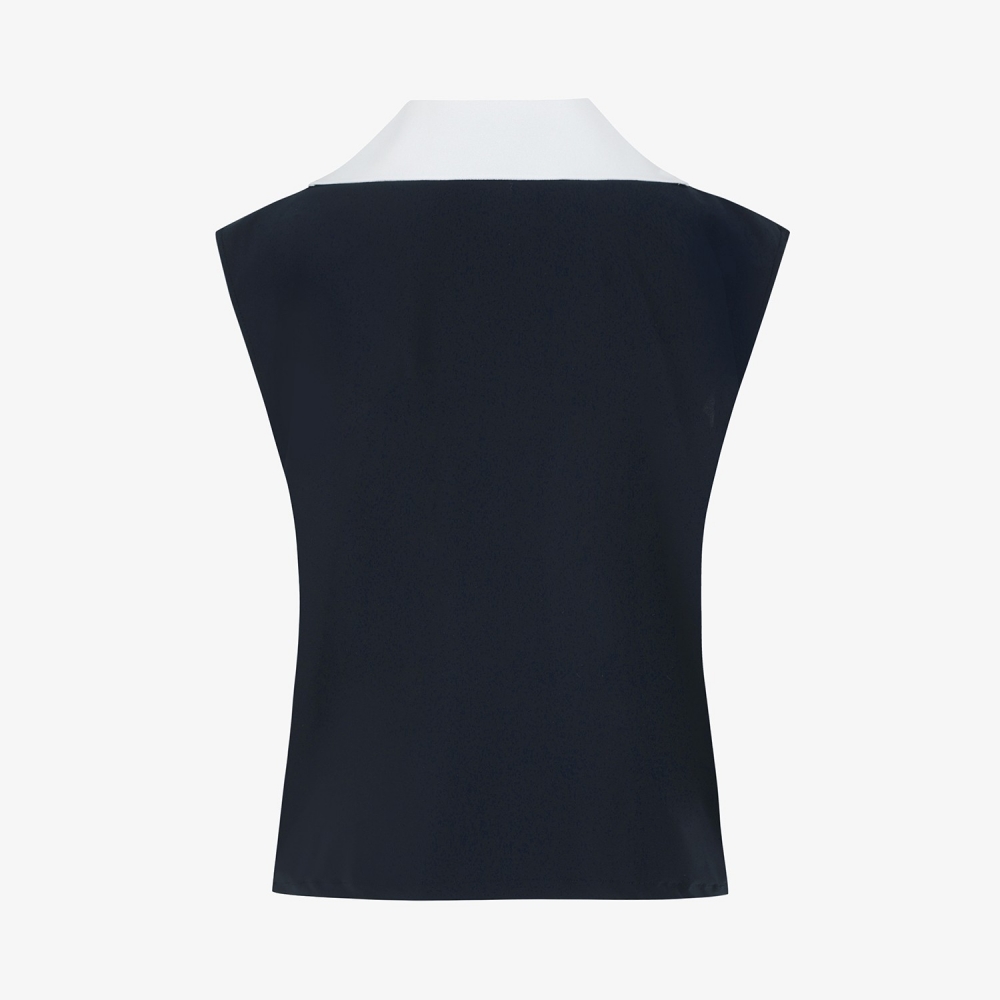 Sailor-Collar Half-Zip Sleeveless_DA