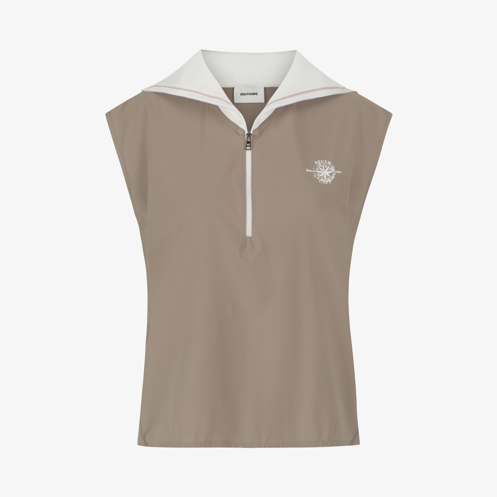 Sailor-Collar Half-Zip Sleeveless_SE