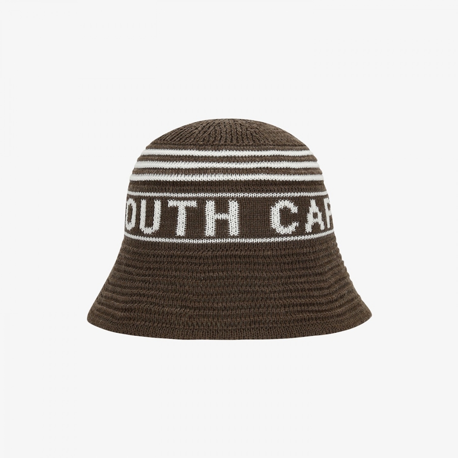 Logo Stripe Knit-Blend Bucket Hat_DW