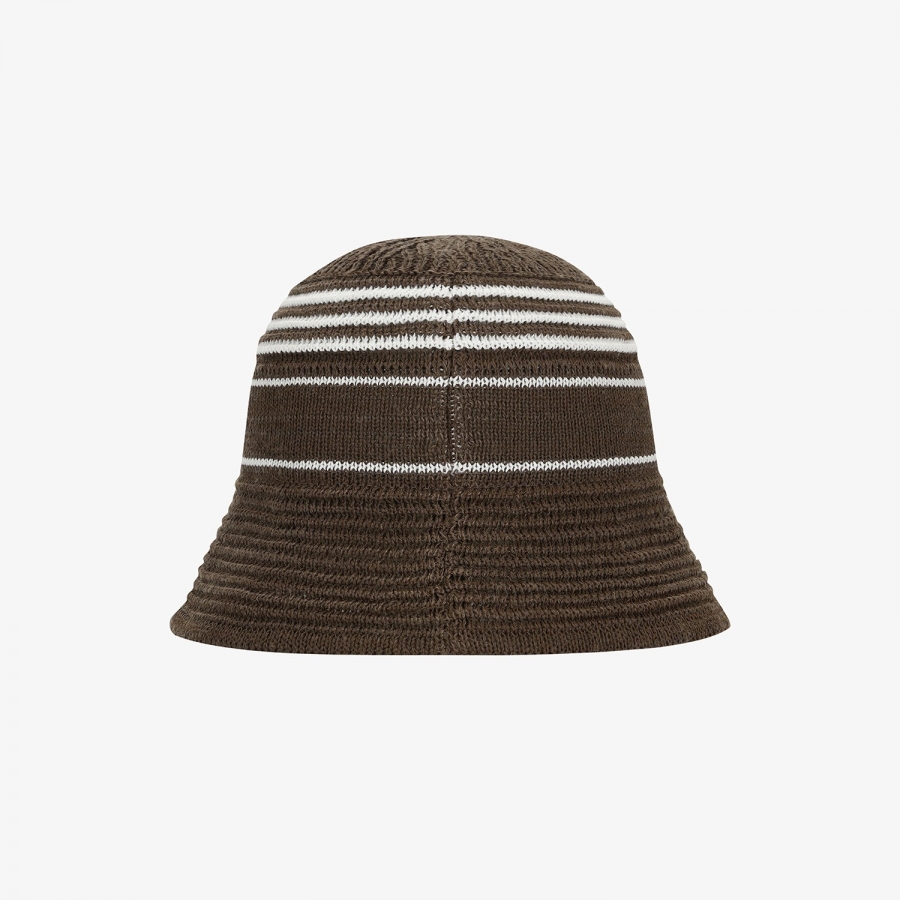 Logo Stripe Knit-Blend Bucket Hat_DW