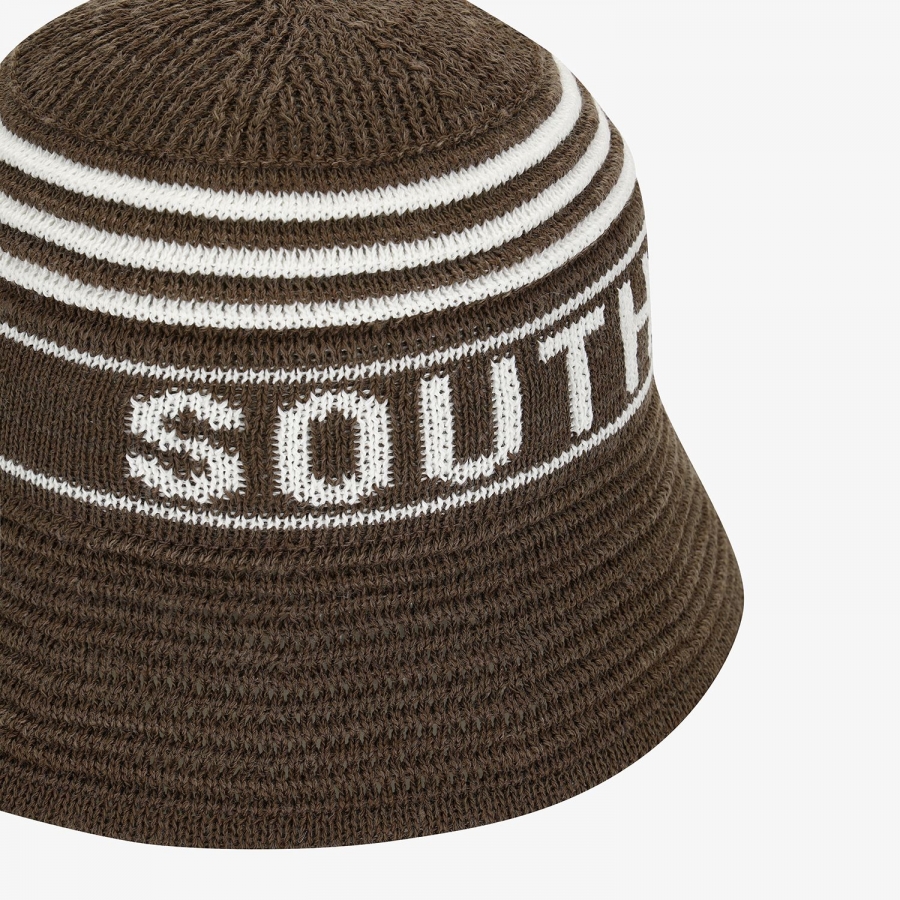 Logo Stripe Knit-Blend Bucket Hat_DW