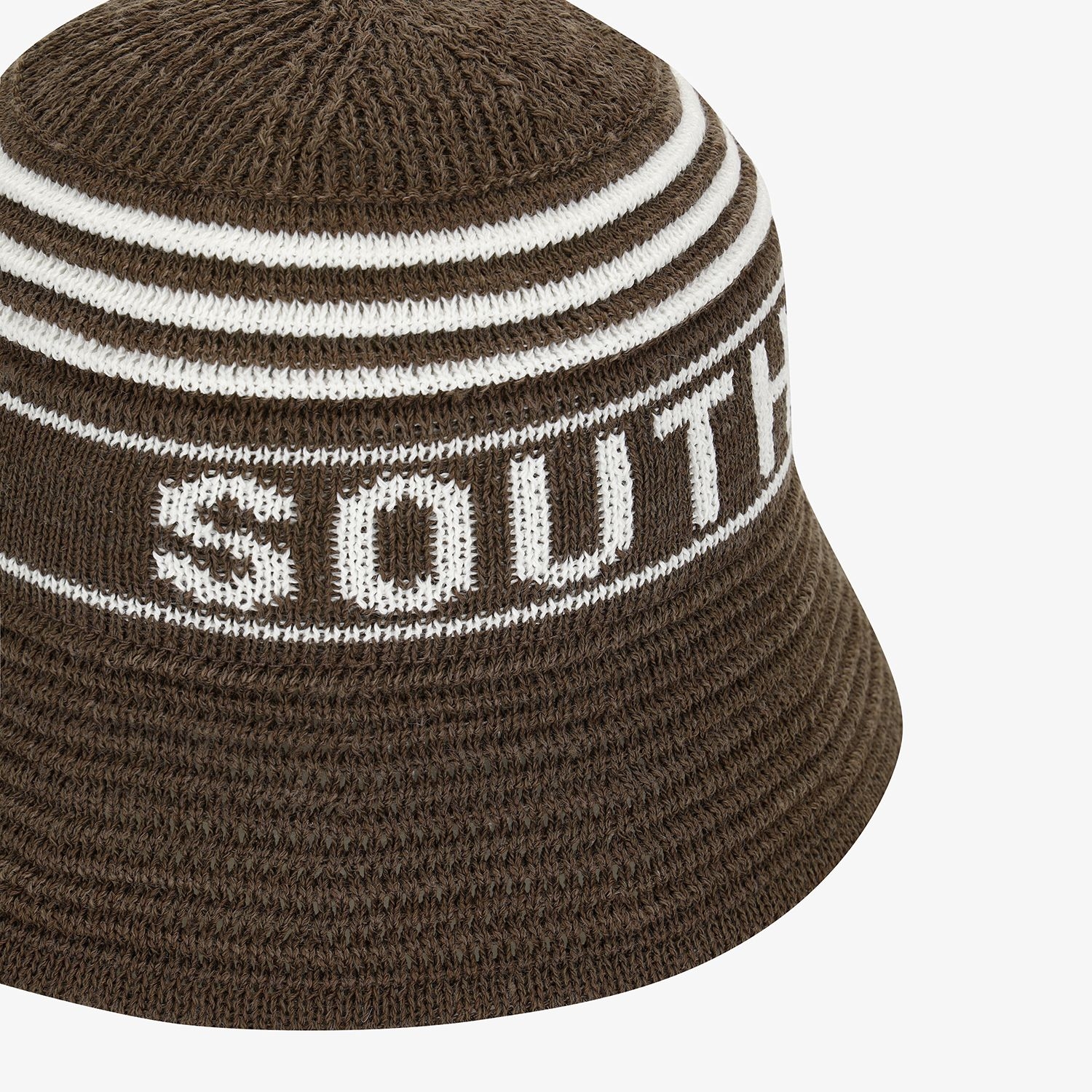 Logo Stripe Knit-Blend Bucket Hat_DW
