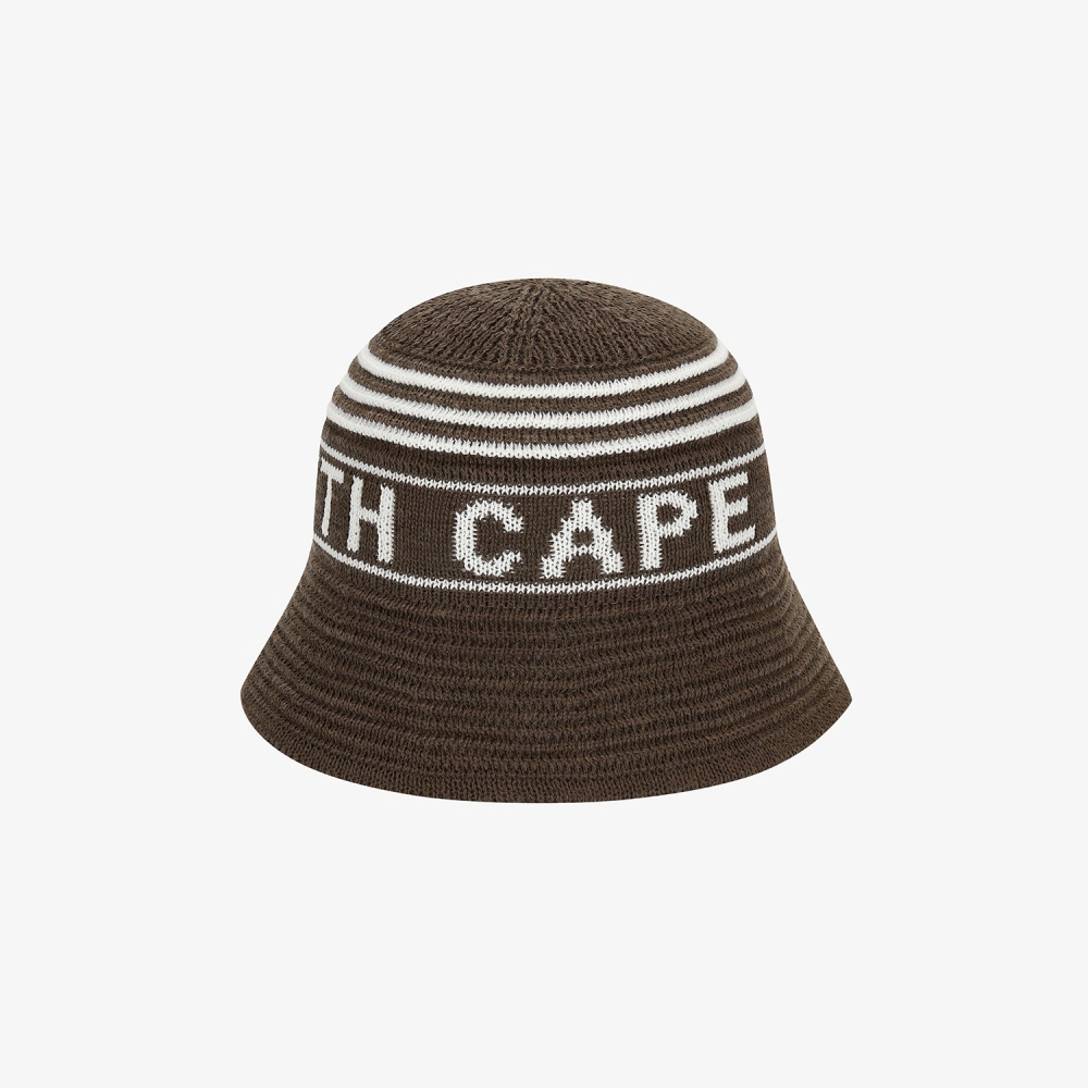 Logo Stripe Knit-Blend Bucket Hat_DW